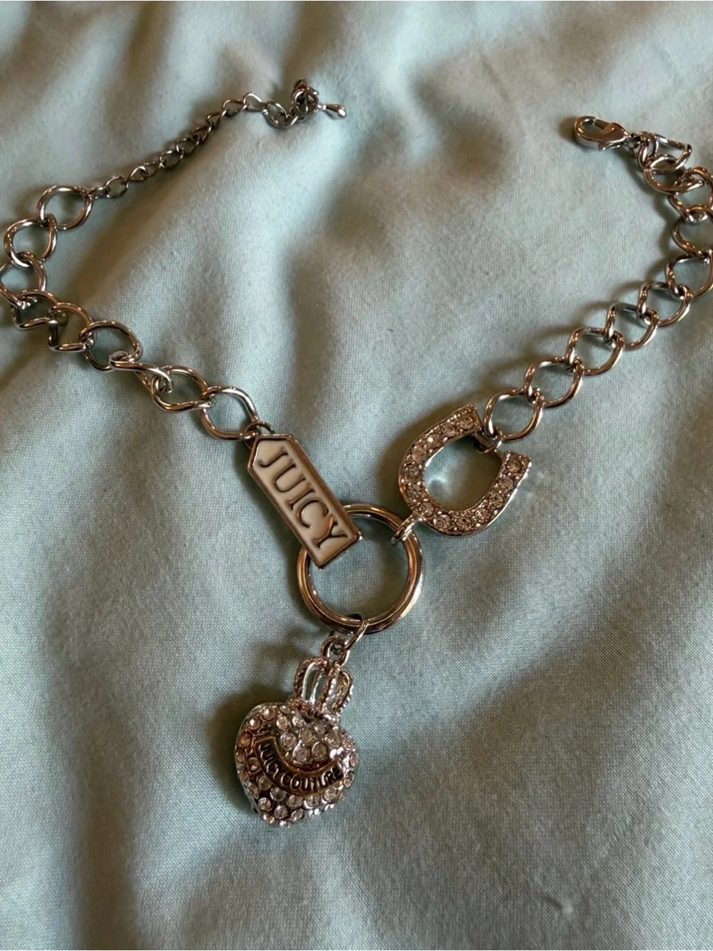 Juicy Couture Crystal Heart & Horseshoe Pendant Necklace - Picture 4 of 6